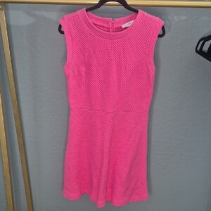 LOFT Bright Pink Sleeveless Textured Mini Dress